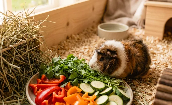 Verduras frescas adecuadas para cobayas